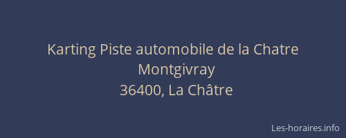 Karting Piste automobile de la Chatre