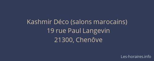 Kashmir D&eacute;co (salons marocains)