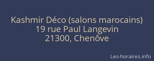 Kashmir Déco (salons marocains)