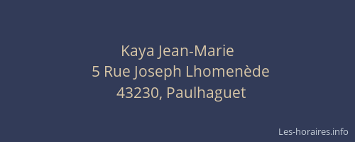 Kaya Jean-Marie
