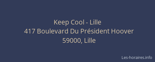 Keep Cool - Lille