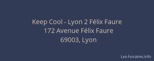 Keep Cool - Lyon 2 Félix Faure