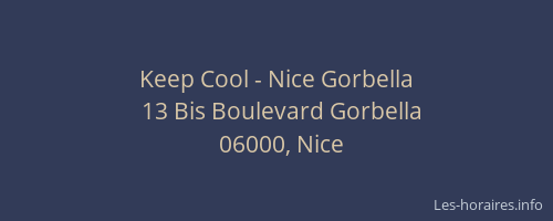 Keep Cool - Nice Gorbella