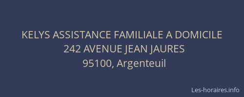 KELYS ASSISTANCE FAMILIALE A DOMICILE