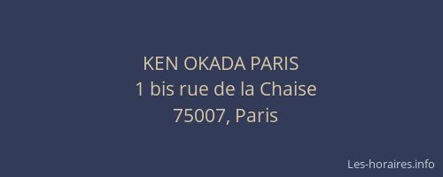 KEN OKADA PARIS