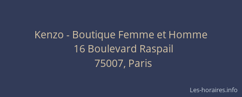 Kenzo - Boutique Femme et Homme