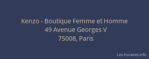 Kenzo - Boutique Femme et Homme