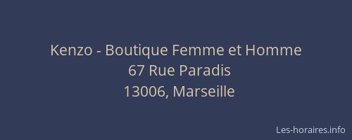 Kenzo - Boutique Femme et Homme