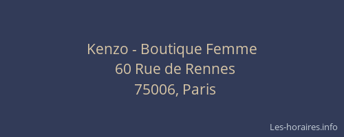 Kenzo - Boutique Femme