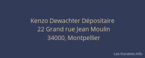 Kenzo Dewachter Dépositaire