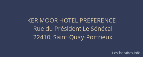 KER MOOR HOTEL PREFERENCE