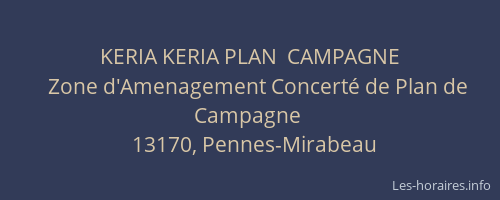 KERIA KERIA PLAN  CAMPAGNE