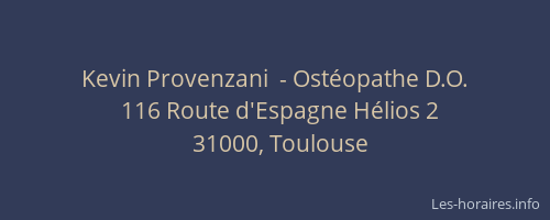 Kevin Provenzani  - Ostéopathe D.O.