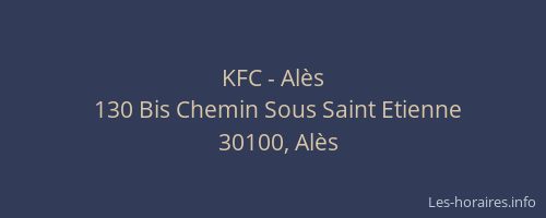 KFC - Al&egrave;s