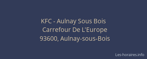 KFC - Aulnay Sous Bois