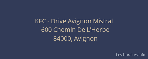 KFC - Drive Avignon Mistral