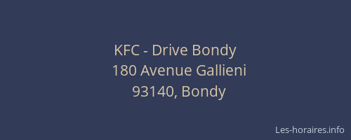 KFC - Drive Bondy