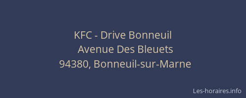 KFC - Drive Bonneuil