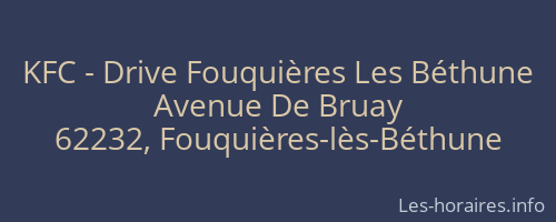 KFC - Drive Fouquières Les Béthune