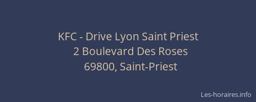 KFC - Drive Lyon Saint Priest