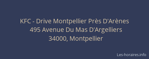 KFC - Drive Montpellier Près D'Arènes