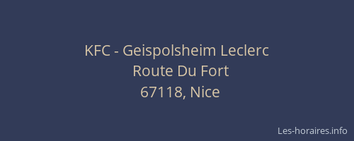 KFC - Geispolsheim Leclerc