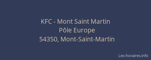 KFC - Mont Saint Martin