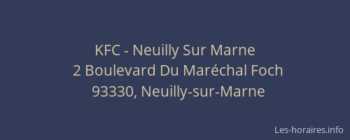 KFC - Neuilly Sur Marne