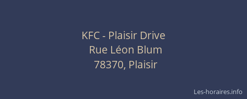 KFC - Plaisir Drive