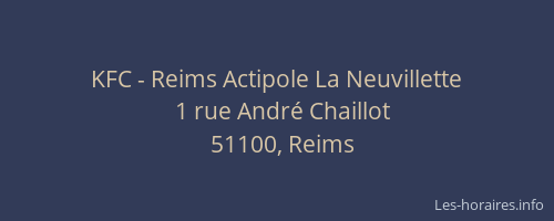 KFC - Reims Actipole La Neuvillette