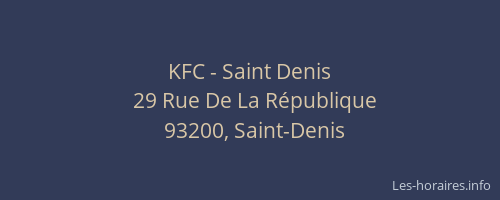 KFC - Saint Denis