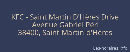 KFC - Saint Martin D'Hères Drive
