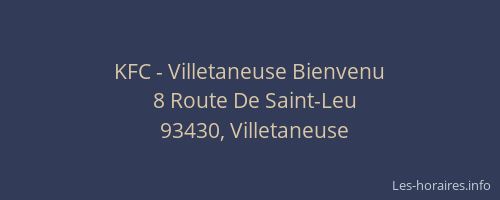 KFC - Villetaneuse Bienvenu