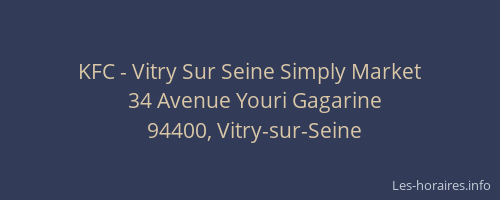 KFC - Vitry Sur Seine Simply Market