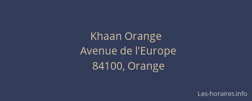 Khaan Orange