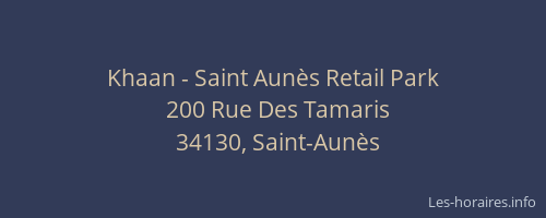 Khaan - Saint Aunès Retail Park