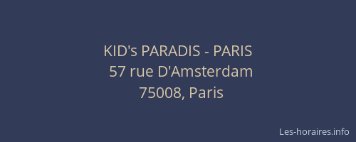 KID's PARADIS - PARIS