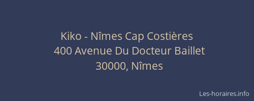 Kiko - Nîmes Cap Costières