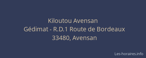 Kiloutou Avensan