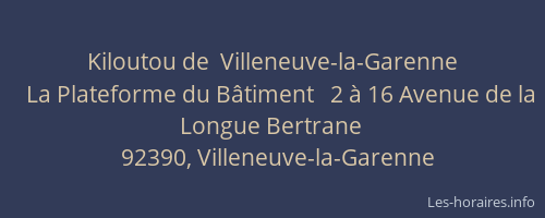Kiloutou de  Villeneuve-la-Garenne