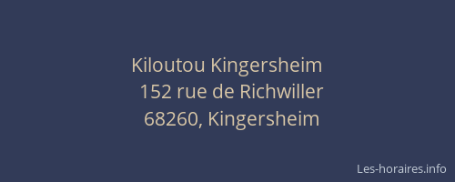 Kiloutou Kingersheim