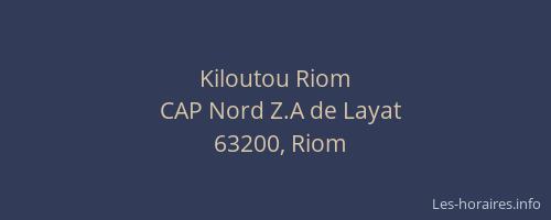 Kiloutou Riom