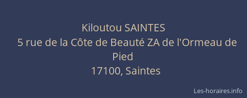 Kiloutou SAINTES