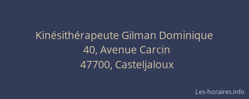 Kin&eacute;sith&eacute;rapeute Gilman Dominique