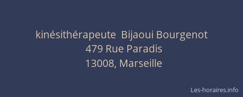 kinésithérapeute  Bijaoui Bourgenot