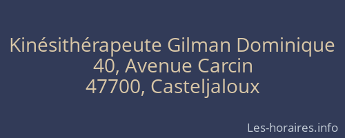 Kinésithérapeute Gilman Dominique
