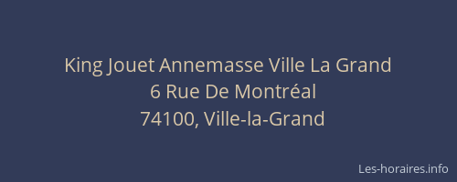 King jouet annemasse ville la grand Clearance