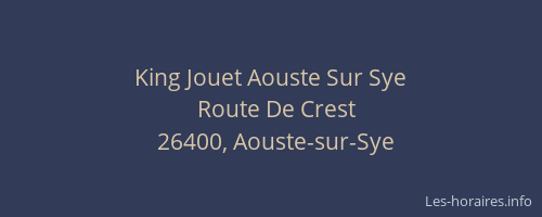 King Jouet Aouste Sur Sye