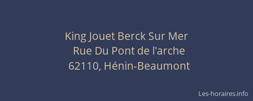 King Jouet Berck Sur Mer