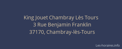King Jouet Chambray Lès Tours